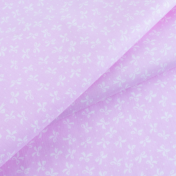 ткани оптом бязь плательная в рулонах бантики розовый